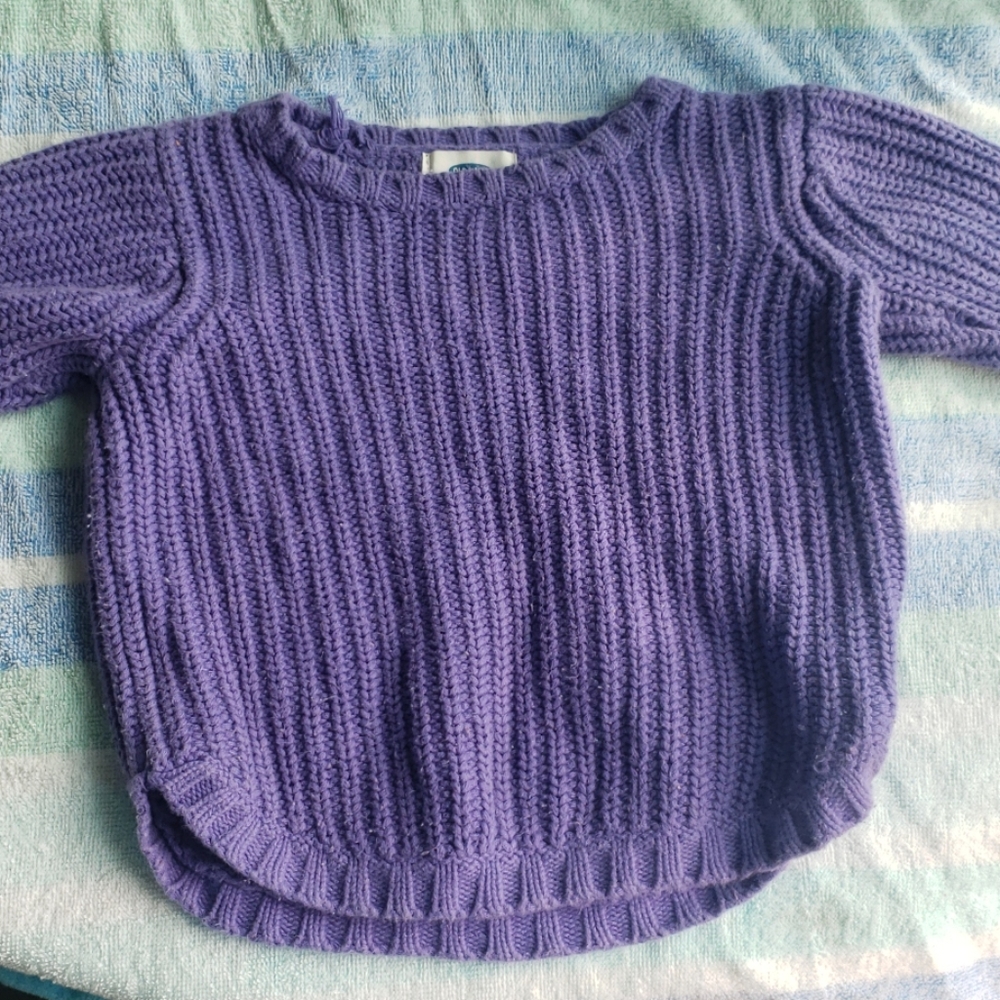 Knit purple toddler sweater